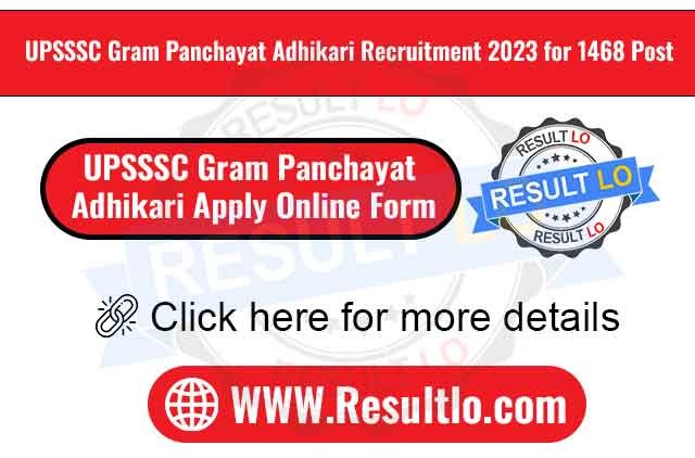 Upsssc Gram Panchayat Adhikari Apply Online Form