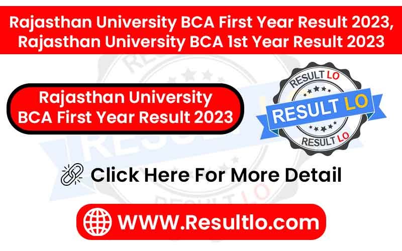 Rajasthan University BCA First Year Result 2023