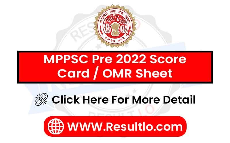MPPSC Pre 2022 Score Card / OMR Sheet