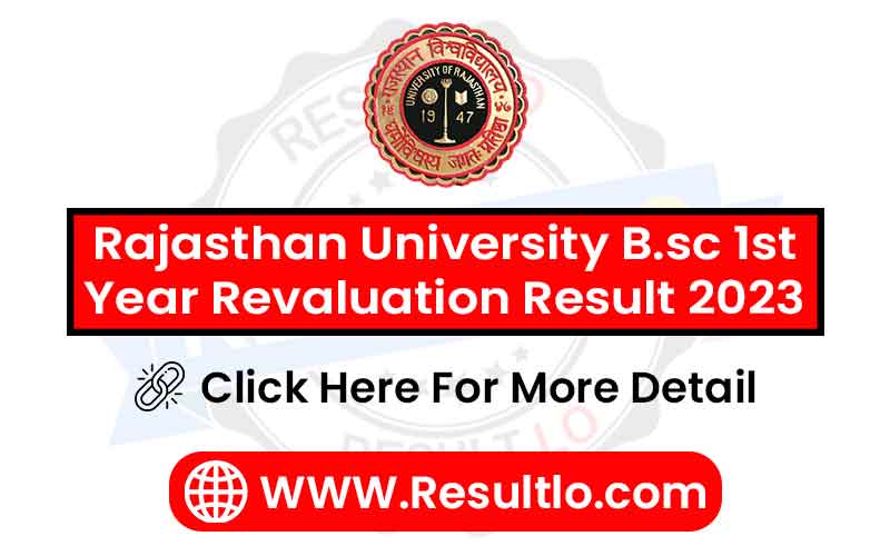 Rajasthan University B.sc 1st Year Revaluation Result 2023