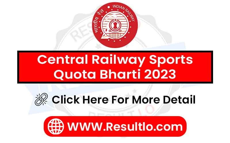 Central Railway Sports Quota Bharti 2023