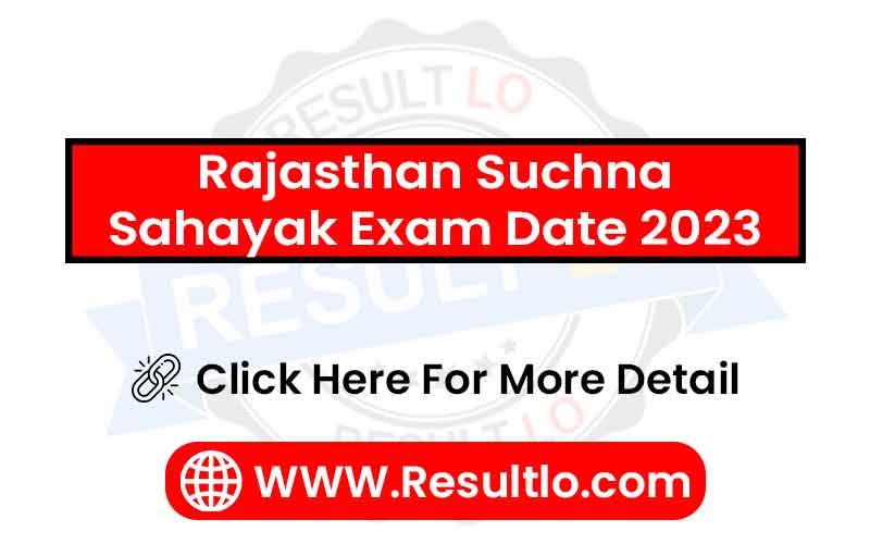 Rajasthan Suchna Sahayak Exam Date 2023