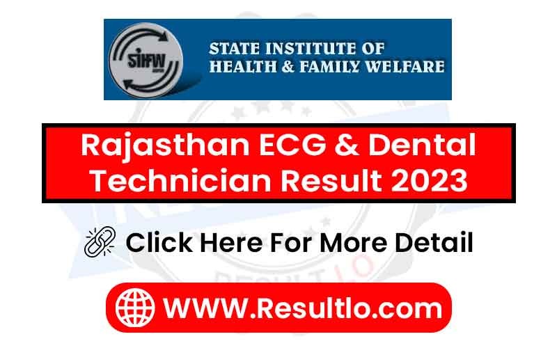 Rajasthan ECG & Dental Technician Result 2023