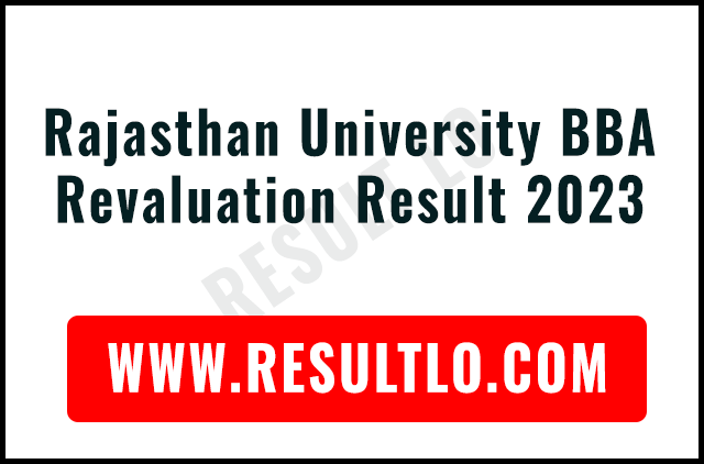 Rajasthan University BBA Revaluation Result 2023