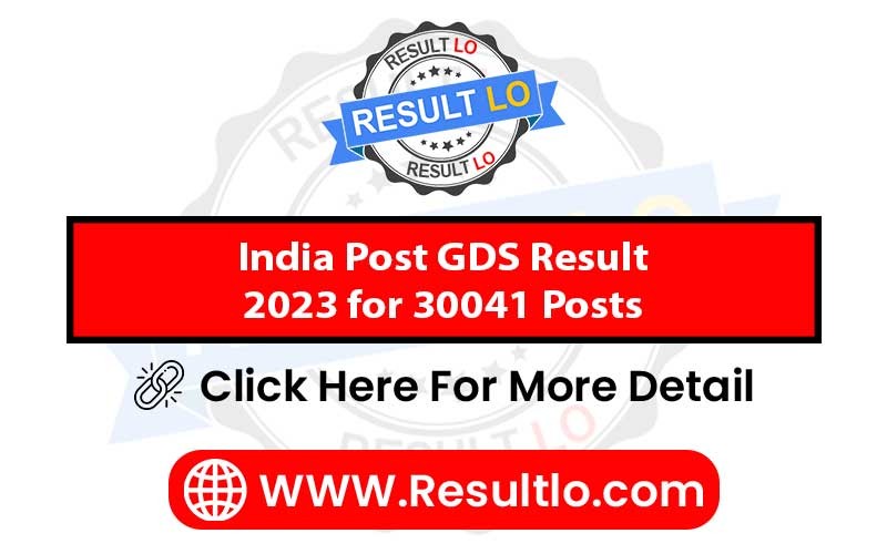 India Post GDS Result 2023 for 30041 Posts