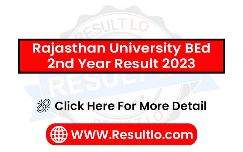 Rajasthan University BEd 2nd Year Result 2023