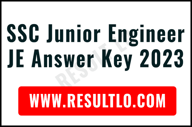 SSC Junior Engineer JE Answer Key 2023