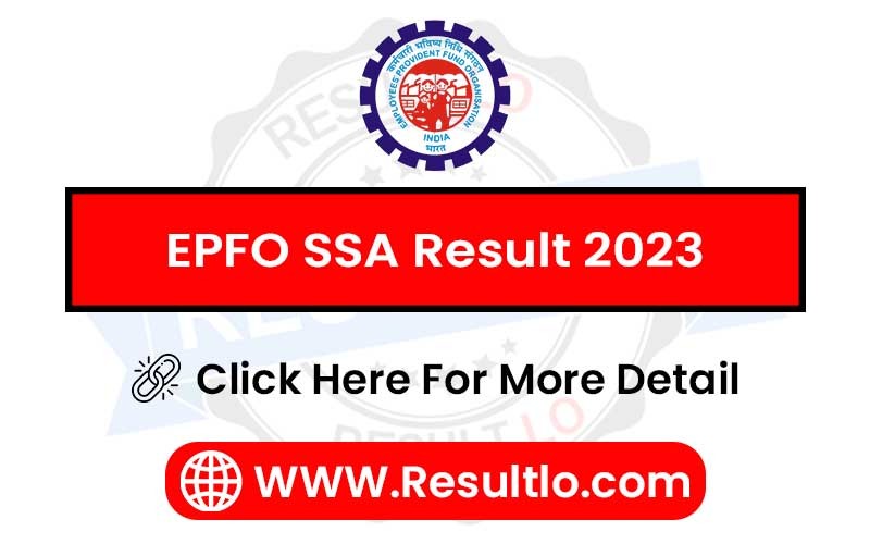 EPFO SSA Result 2023