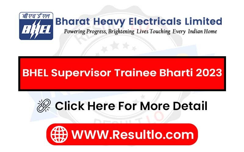 BHEL Supervisor Trainee Bharti 2023