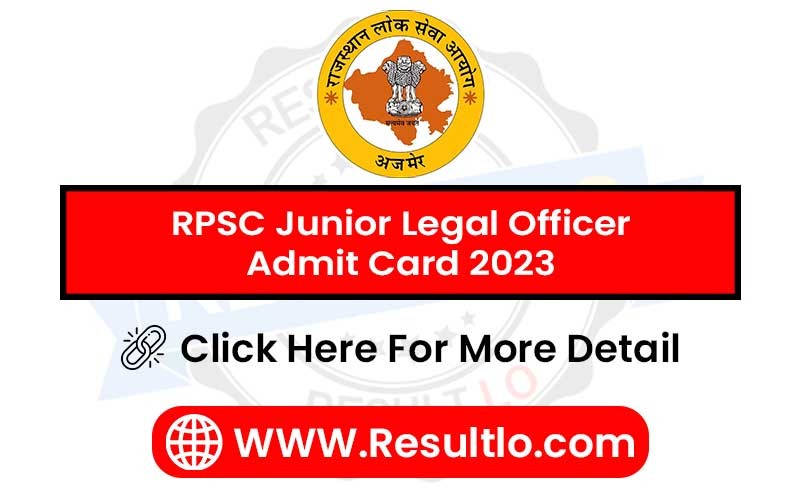 RPSC Junior Legal Officer Admit Card 2023