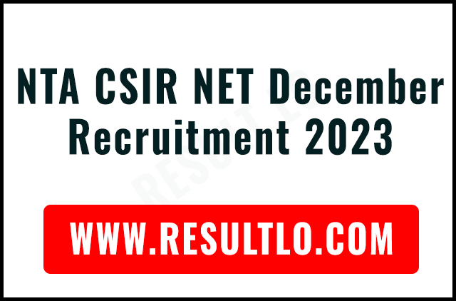 NTA CSIR NET December Recruitment 2023