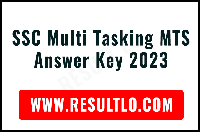 SSC Multi Tasking MTS Answer Key 2023