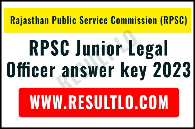 RPSC Junior Legal Officer answer key 2023