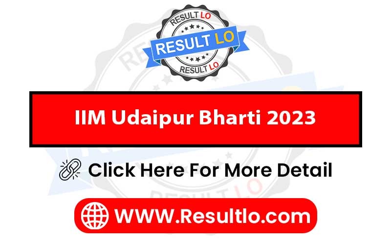 IIM Udaipur Bharti 2023