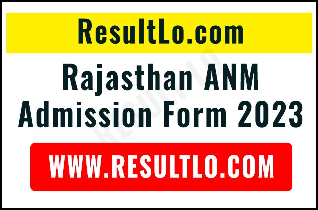 Rajasthan ANM Admission Form 2023