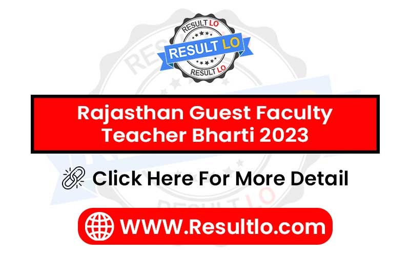 Rajasthan Guest Faculty Teacher Bharti 2023