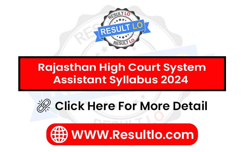 Rajasthan High Court System Assistant Syllabus 2024