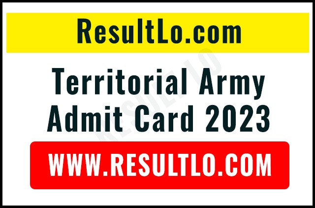 Territorial Army Admit Card 2023