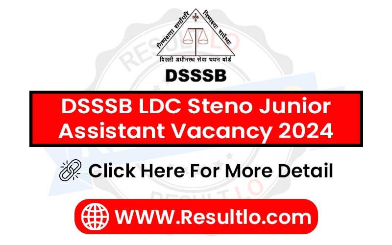 DSSSB LDC Steno Junior Assistant Vacancy 2024