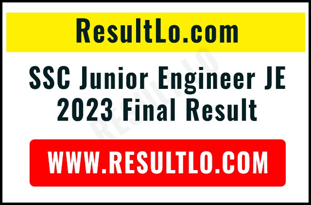 SSC Junior Engineer JE 2023 Final Result