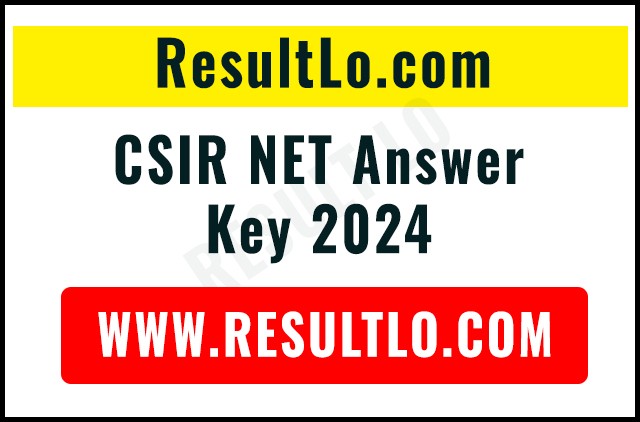 CSIR NET Answer Key 2024