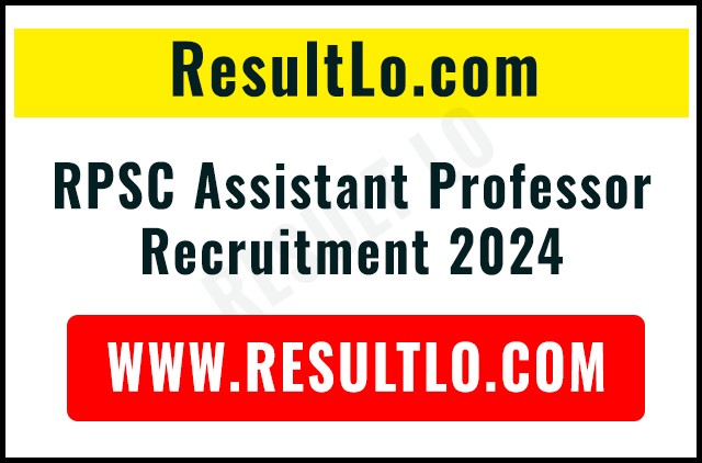 RPSC Assistant Professor Recruitment 2024