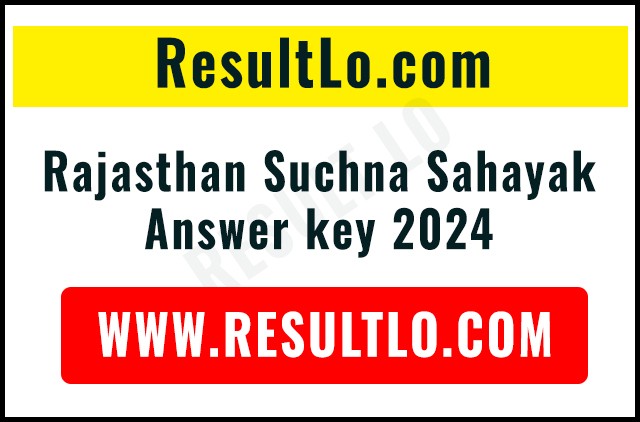 Rajasthan Suchna Sahayak Answer key 2024