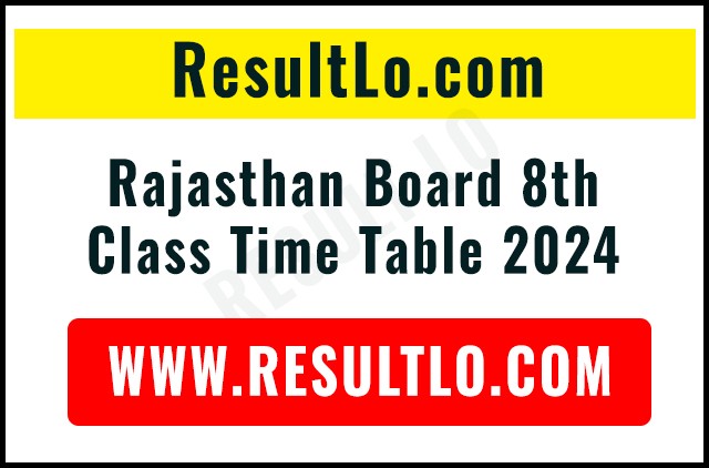 Rajasthan Board 8th Class Time Table 2024