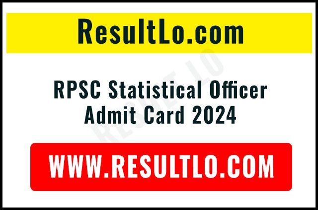 RPSC Statistical Officer Admit Card 2024