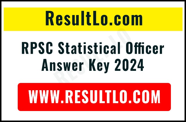 RPSC Statistical Officer Answer Key 2024