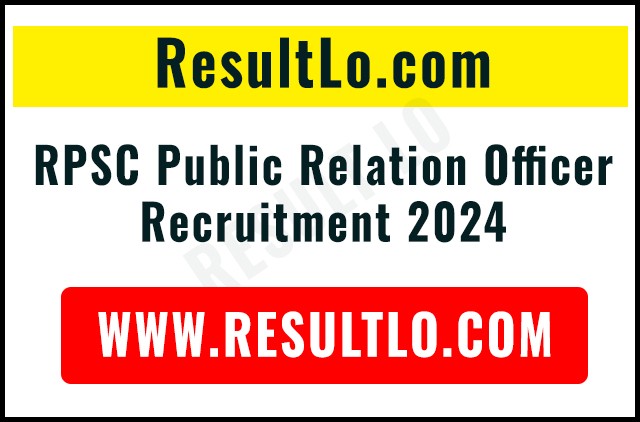 RPSC Public Relation Officer Recruitment 2024