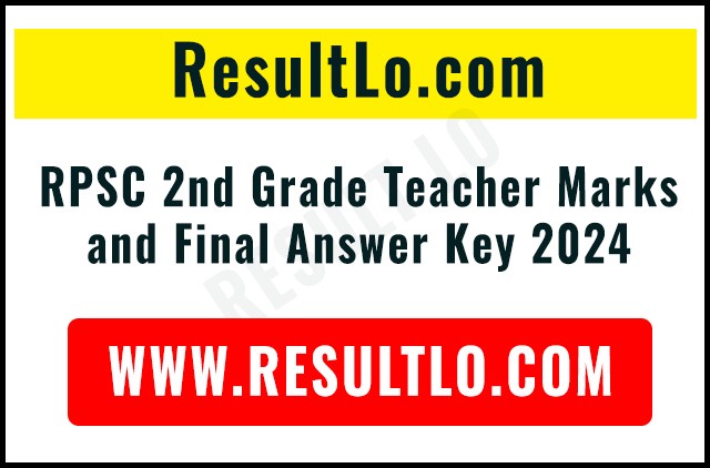 RPSC 2nd Grade Teacher Marks and Final Answer Key 2024