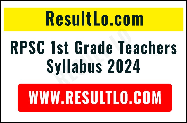 RPSC 1st Grade Teachers Syllabus 2024