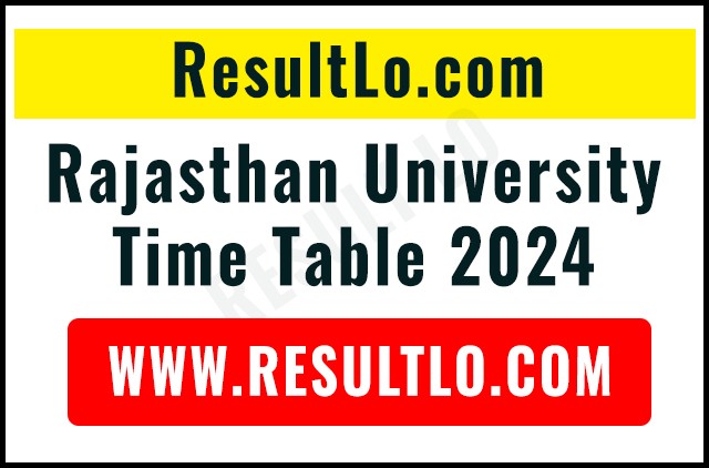 Rajasthan University Time Table 2024