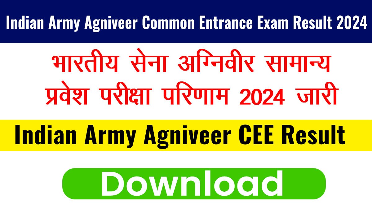 Indian Army Agniveer Common Entrance Exam Result 2024