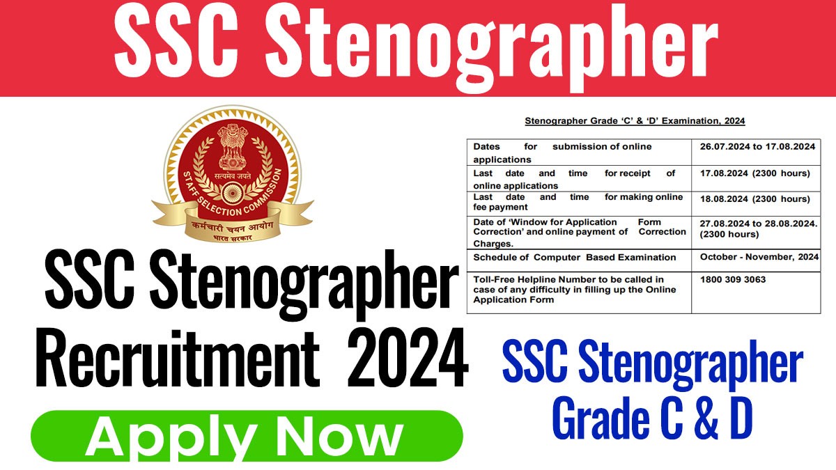 SSC Stenographer Recruitment  2024