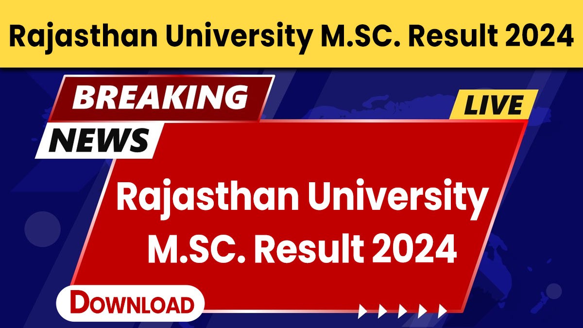 Rajasthan University M.SC. Result 2024