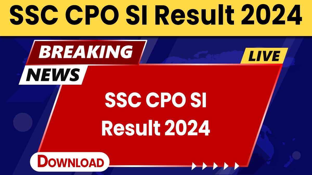 SSC CPO SI Result 2024